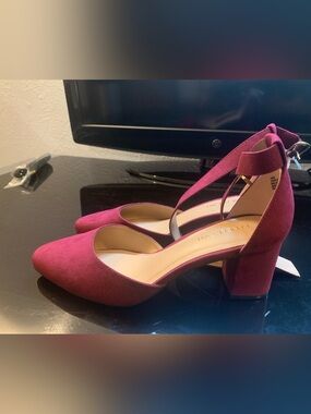 Brand New No Box Lane Bryant Suede Ankle Strap Block Heels